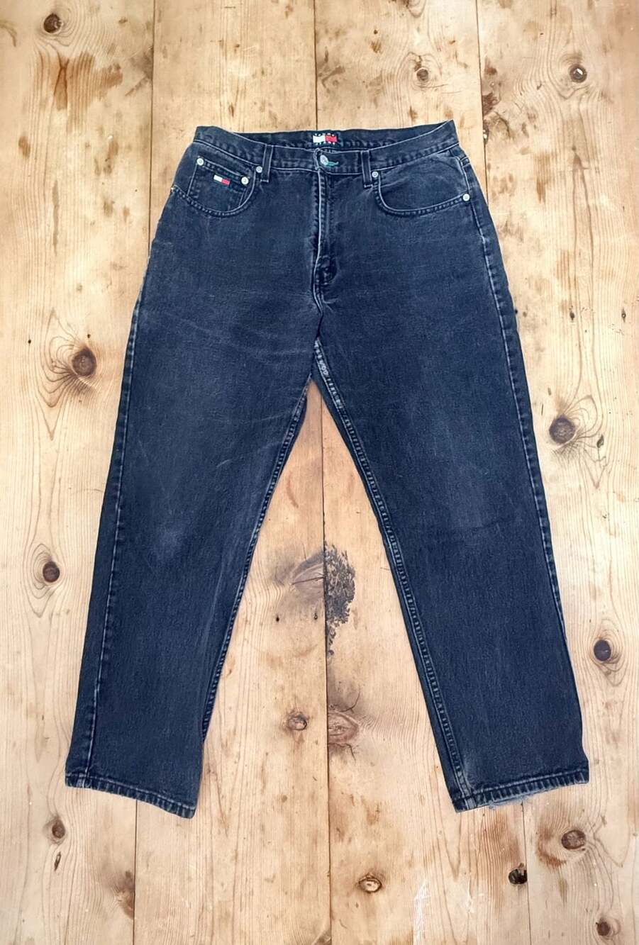 Tommy Hilfiger Jeans Size 36x30 Black Denim Relaxed Fit Vintage 90s Baggy